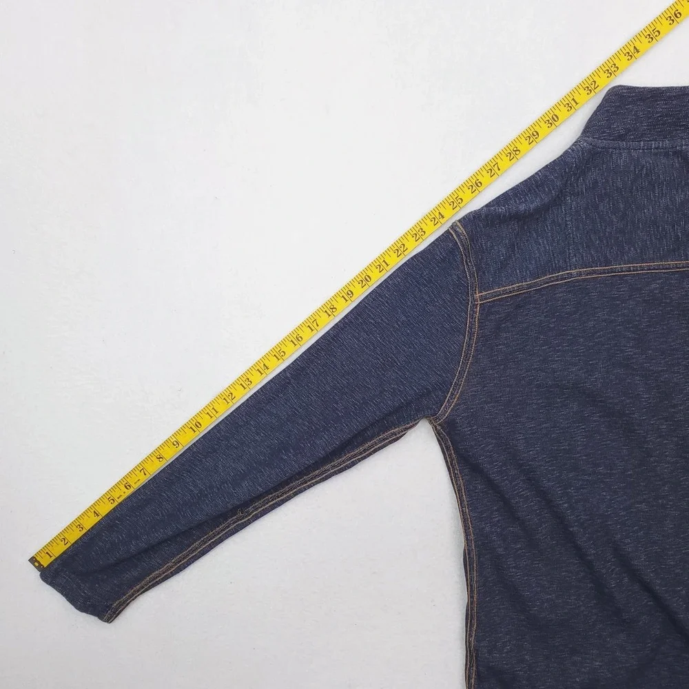 Vintage Italia Sweater Mens Medium Blue Quarter‎ Zip Pullover Preppy Cotton